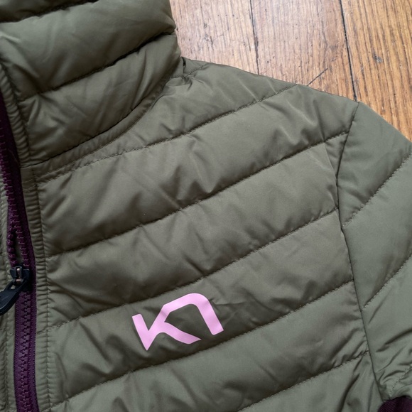 NWT Kari Traa Eva Down Jacket. Tweed. Olive Green and Plum. Size XS. - Picture 4 of 16